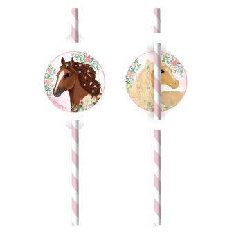 8 Drinking Straws Beautiful Horses Paper 8 Drinking Straws Beautiful Horses Paper