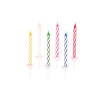 24 Spiral Candles With 12 Holders 6-Colour Assorted Height 6.3 cm