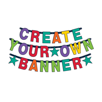 Letter Banner Birthday Accessories Rainbow Personalizable 84 Parts Height 11,4 cm
