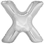 Large Letter X Silver Foil Balloon N34 Packaged 82 cm x 81 c