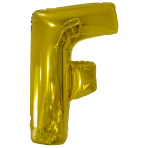 Large Letter F Gold Foil Balloon N34 Packaged 87 cm x 54 cm