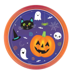 8 Plates Hallo-ween Friends Round Paper 23 cm