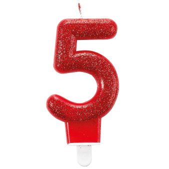 Number Candle 5 Glitter Height 7.6 cm Number Candle 5 Glitter Height 7.6 cm