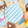 8 Plates Bayern Lightblue Round Paper 23cm
