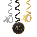 6 Swirl Decorations 40 Starlight Birthday Paper / Foil 61 cm