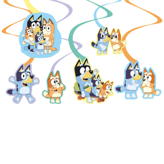 6 Swirl Decorations Bluey Paper