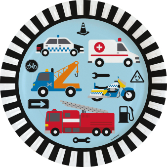 8 Plates On The Road Round Paper 23 cm