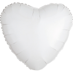 Standard Metallic White Heart Foil Balloon C16 Packaged 43 c