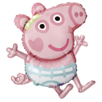 Large Shape Peppa Pig Evie Foil Balloon H45 Packaged 63 cm x 81 cm
