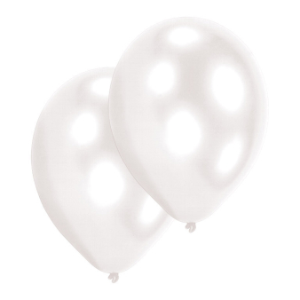 10 Latex Balloons Pearl White 27.5 cm / 11"