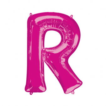 SuperShape Letter R Pink Foil Balloon L34 Packaged 58cm x 81cm