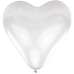 10 Latex Balloons Hearts White 40.6 cm / 16"