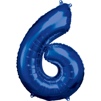 Large Number 6 Blue Foil Balloon N34 Packaged 88 cm x 60 cm Large Number 6 Blue Foil Balloon N34 Packaged 88 cm x 60 cm