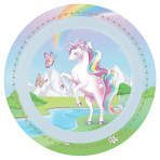 4 Plates Unicorn Dreams Plastic Reusable 21,2 cm