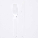 Cutlery Plastic Coconut 24 Pieces