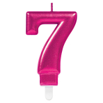Number Candle 7 Starlight Birthday Pink Height 9.3 cm