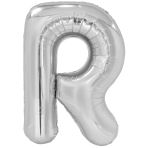 Large Letter R Silver Foil Balloon N34 Packaged 85 cm x 60 c