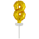 Micro Size Number 8 Gold Foil Balloon N6 Packaged 11 cm x 6 cm