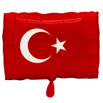 Standard Shape Turkish Flag Foil Balloon S80 Packaged 30 cm x 43 cm