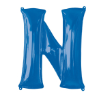 SuperShape Letter N Blue Foil Balloon L34 Packaged 60cm x 81cm