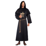 Adult Costume Monk Cloak Black Size Plus