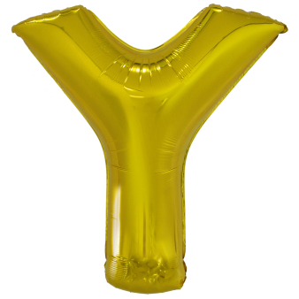 Large Letter Y Gold Foil Balloon N34 Packaged 86 cm x 76 cm