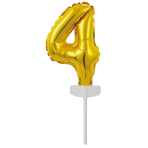 Micro Size Number 4 Gold Foil Balloon N6 Packaged 11 cm x 8 cm