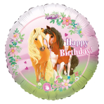 Singing Balloon Happy Birthday Horses Foil Balloon H80 packaged 71 x 71 cm