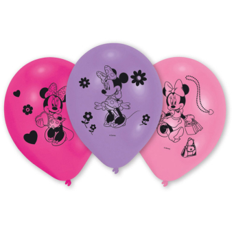 10 Latex Balloons Minnie Mouse 25.4 cm / 10"