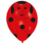 6 Latex Balloons All Round Printed Beetles 27.5 cm / 11"