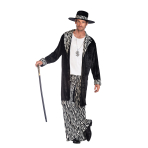 Adult Costume Gangster Pimp Black Size Plus