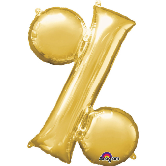 MiniShape Symbol % Gold Foil Balloon L16 Packaged 33cm x 38c
