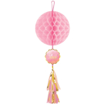 Honeycomb Decoration with Tassel Oh Baby Girl Paper 74.9 cm