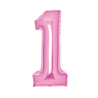 Medium Number 1 Pink Foil Balloon N26 Packaged 65 cm x 35 cm Medium Number 1 Pink Foil Balloon N26 Packaged 65 cm x 35 cm