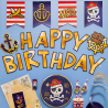 8 Plates Pirates Map Round Papier 23 cm