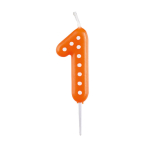 Numeral Candle 1 Dots & Stripes Height 6.5 cm