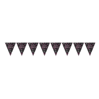 Pennant Banner Sparkling Celebrations Pink Happy Birthday Foil 396.2 x 21.5 cm Pennant Banner Sparkling Celebrations Pink Happy Birthday Foil 396.2 x 21.5 cm