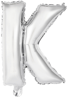 Mini Letter K Silver Foil Balloon N16 Packaged 36 cm x 27 cm