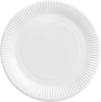 8 Plates Frosty White Round Paper 23 cm