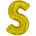 Large Letter S Gold Foil Balloon N34 Packaged 83 cm x 55 cm