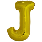 Large Letter J Gold Foil Balloon N34 Packaged 84 cm x 58 cm