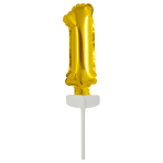 Micro Size Number 1 Gold Foil Balloon N6 Packaged 11 cm x 4 cm