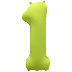 Large Number 1 Neon Yellow Foil Balloon N35 Packaged 34IN 86 cm x 70 cm