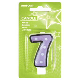 Numeral Candle 7 Dots & Black Border Height 7.6 cm Numeral Candle 7 Dots & Black Border Height 7.6 cm