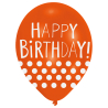 6 Latex Balloons Happy Birthday - Dots 27.5 cm / 11"