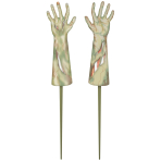 2 Lawn Signs Zombie Hands Plastic 11.4 x 33 cm