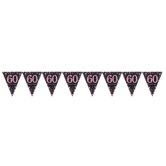 Pennant Banner 60 Sparkling Celebrations Pink Foil 396.2 x 21.5 cm Pennant Banner 60 Sparkling Celebrations Pink Foil 396.2 x 21.5 cm