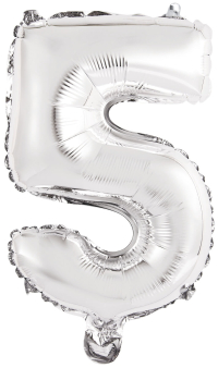 Mini Number 5 Silver Foil Balloon N16 Packaged 34 cm x 22 cm Mini Number 5 Silver Foil Balloon N16 Packaged 34 cm x 22 cm