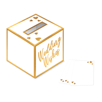 Wedding Wishes Box Wedding 25 x 25 x 25 cm with 40 Cards Paper Wedding Wishes Box Wedding 25 x 25 x 25 cm with 40 Cards Paper