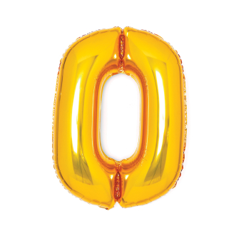 Medium Number 0 Gold Foil Balloon N26 Packaged 67 cm x 47 cm Medium Number 0 Gold Foil Balloon N26 Packaged 67 cm x 47 cm